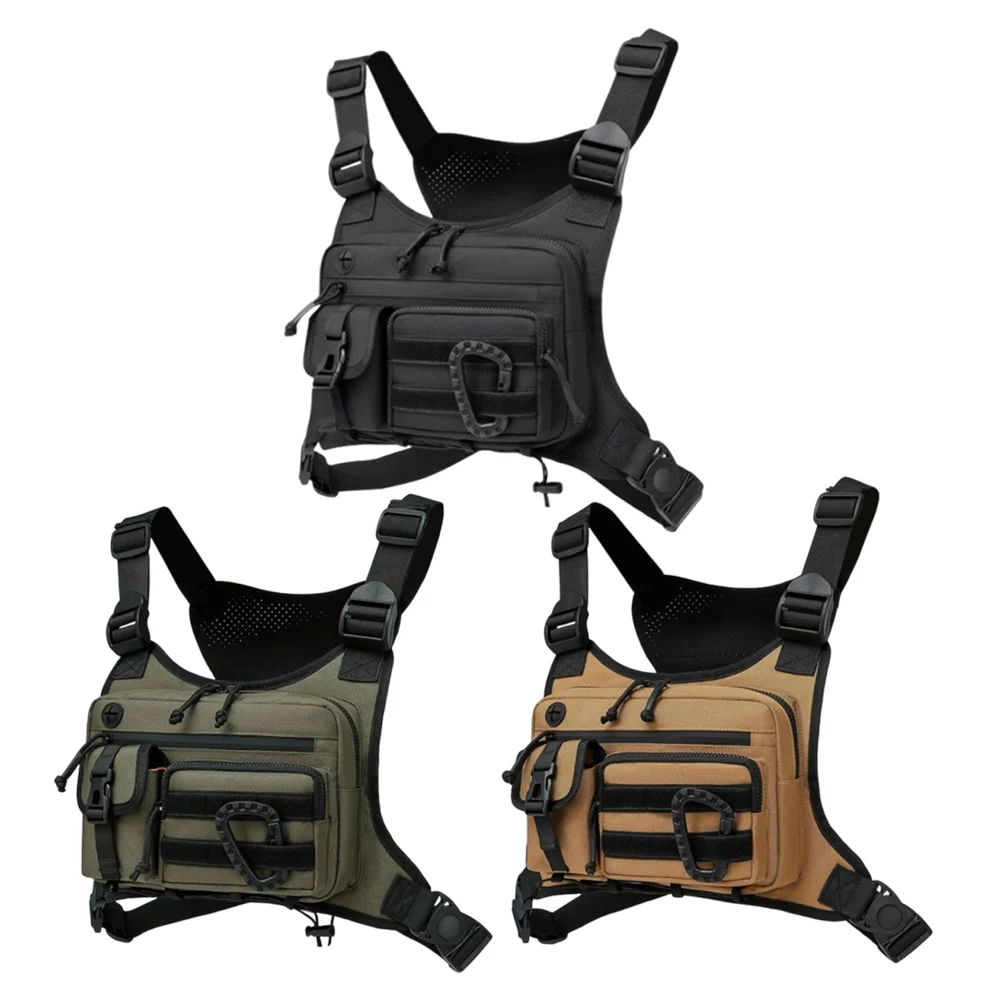 Outdoor Trendy Functionele Rugzak Multi Pocket Multifunctionele Vest Borsttas Verstelbare Riem Reizen Woon-werk Sportrugzak