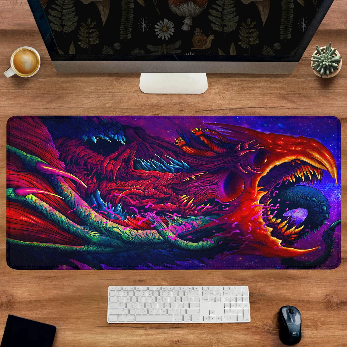 Dragon Mousepads Divine Beasts Rug Non-slip Table Carpet Keynoard Mat Mouse Pad Large Desk Mat Edge Stitched PC Gaming Accessory