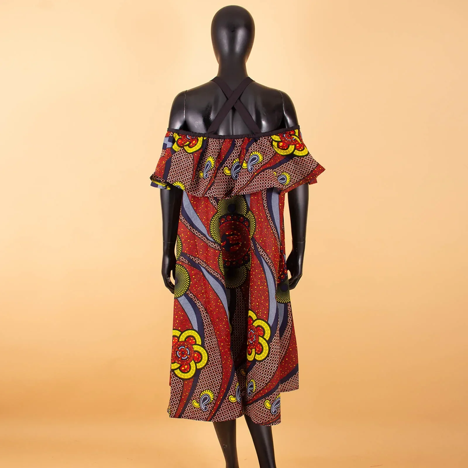 African Dresses for Women's Explosion Models Spring Positioning Printing Ethnic Skirt with Bow Tie AFRIPRIADE S1925027