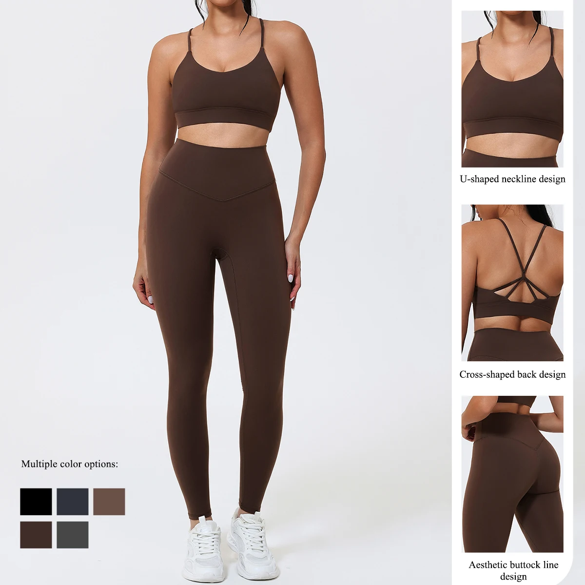 New Summer Women's 2-piece Sleeveless Sports Set Female Gym Yoga High Waist Breathable Tight Two Piece Athletic Suit Women Suit