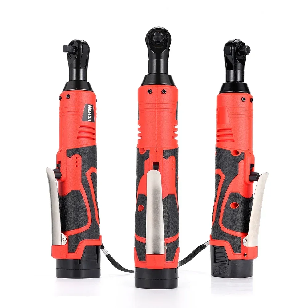 18V Cordless Electric Ratchet Wrench 3/8\'\' Right Angle 65N.m Impact Screwdriver Removal Screw Nut Repair Tool Lithium Battery