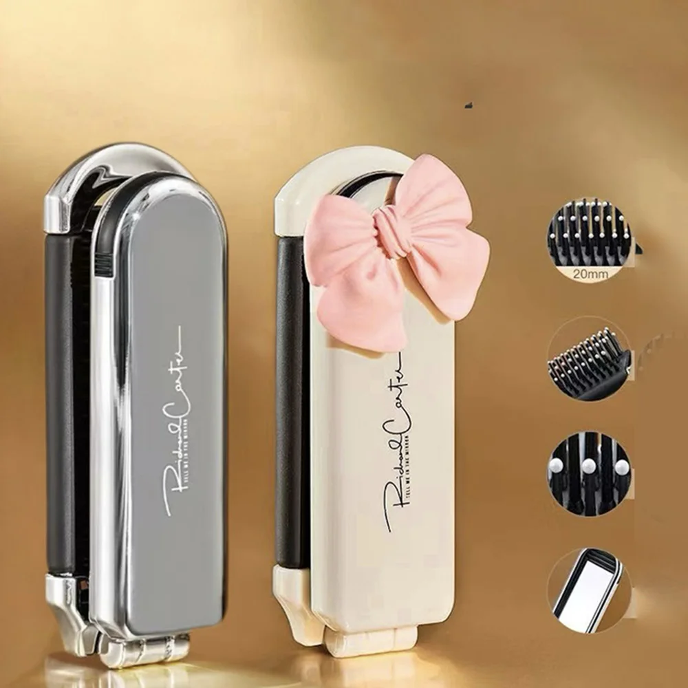 

1Pc Foldable Hair Comb Portable Women Professional Anti-Static Travel Combs Mirror 2 In 1 Hairdressing Styling Tools