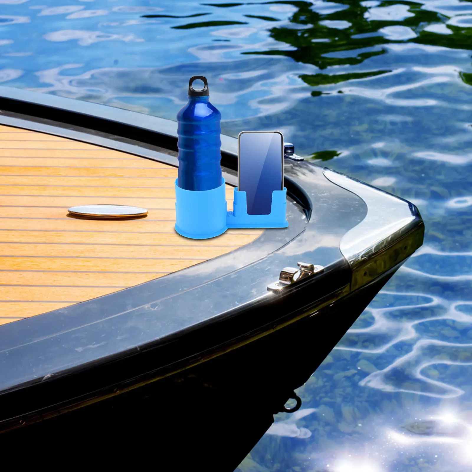 

Надежная подставка для напитков на каяк с держателем для телефона — компактное универсальное крепление для напитков и устройств на доску для паддлбординга для надежной фиксации.