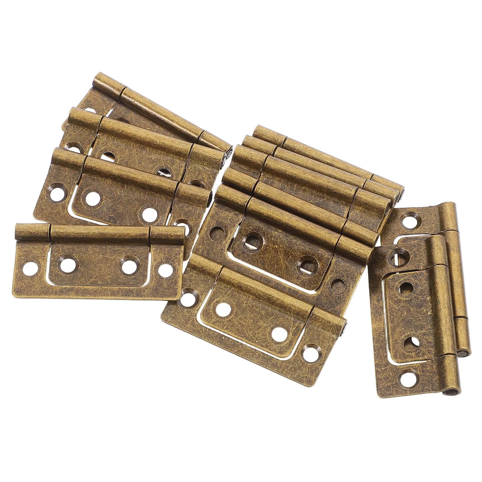 12Pcs Brass Iron Cabinet Hinges Heavy Duty Vintage Furniture Hardware for Doors Drawers Shutters Small Cabinet Hinges