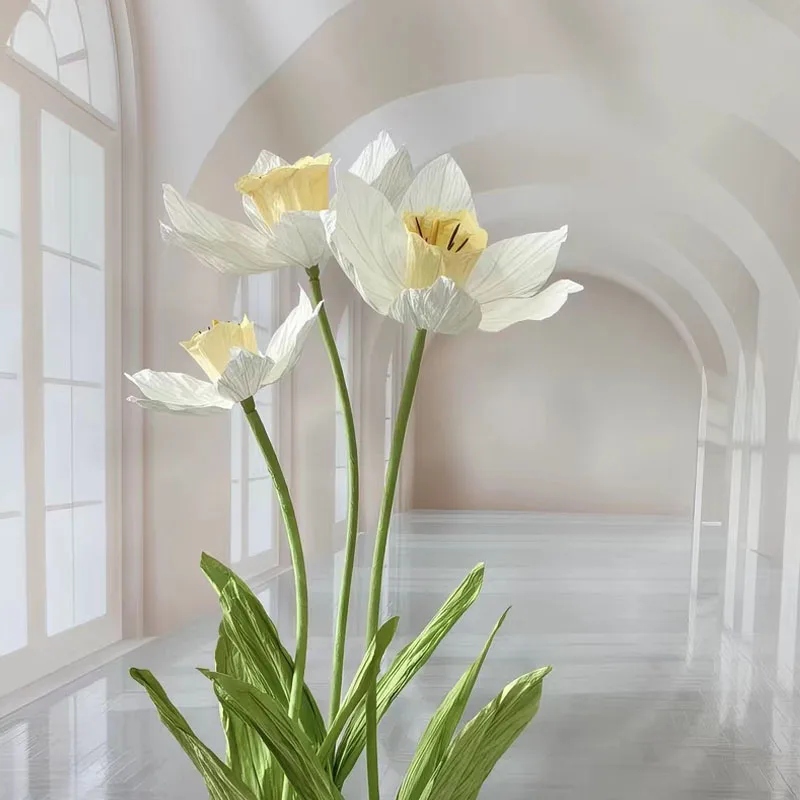 Narcissus Artificial Flower Road Lead Wedding Backdrop Props T Stage Layout Ornaments for Garden Decoration Window Display Party