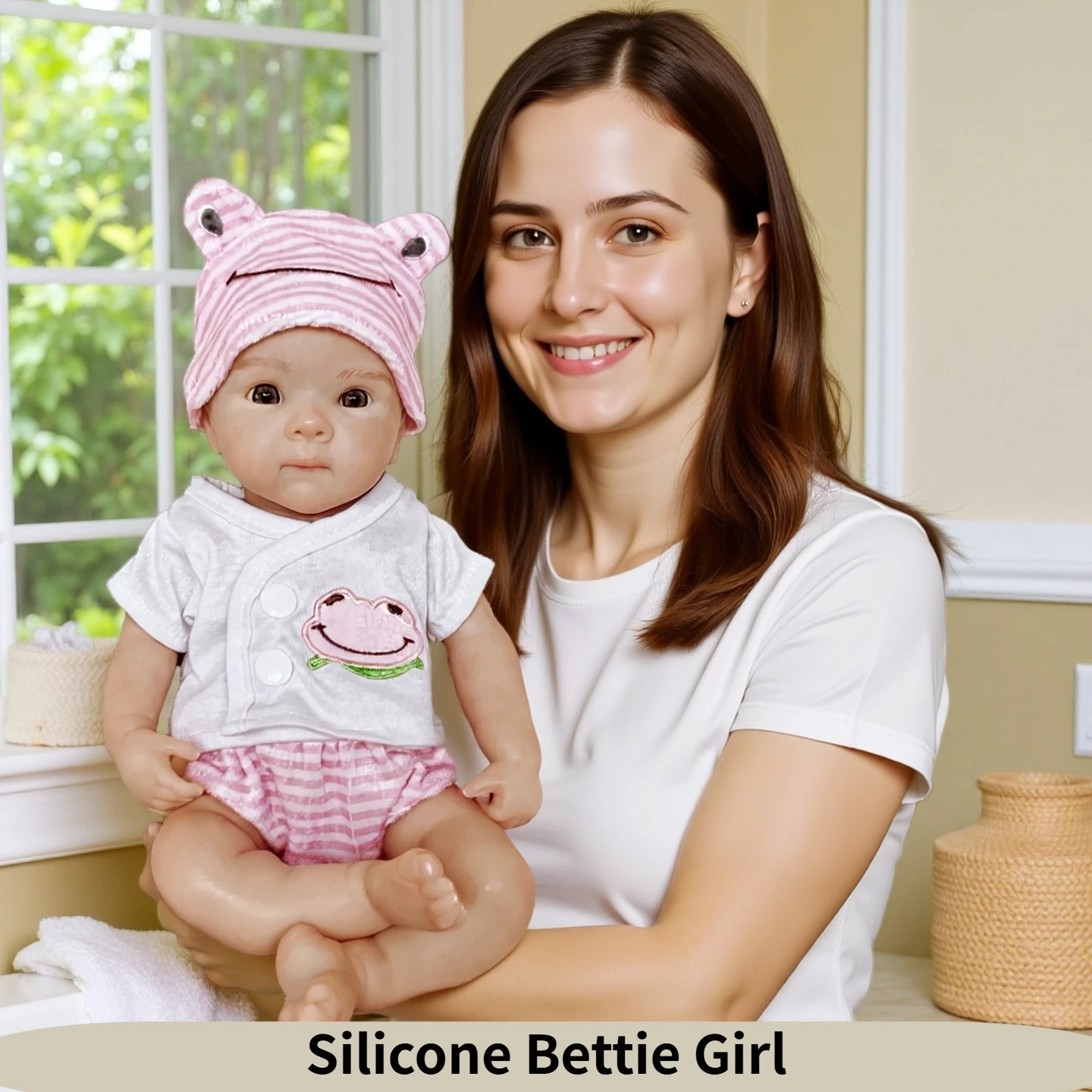 

Aizwa1 13 Inch Bettie Silicone Newborn Girl Handmade Soft Touch Bebe Reborn Can Open Mouth For Children Birthday Gifts