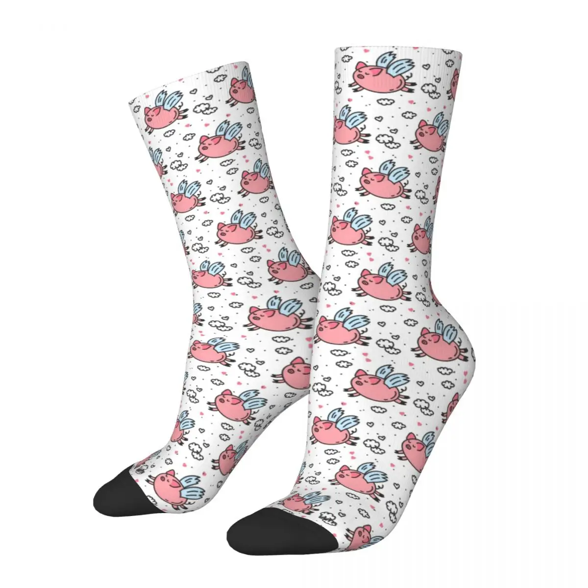 Pink Pig Cartoon Socks Men Women Funny Happy Animals Lover Socks Harajuku Spring Summer Autumn Winter Socks Gift