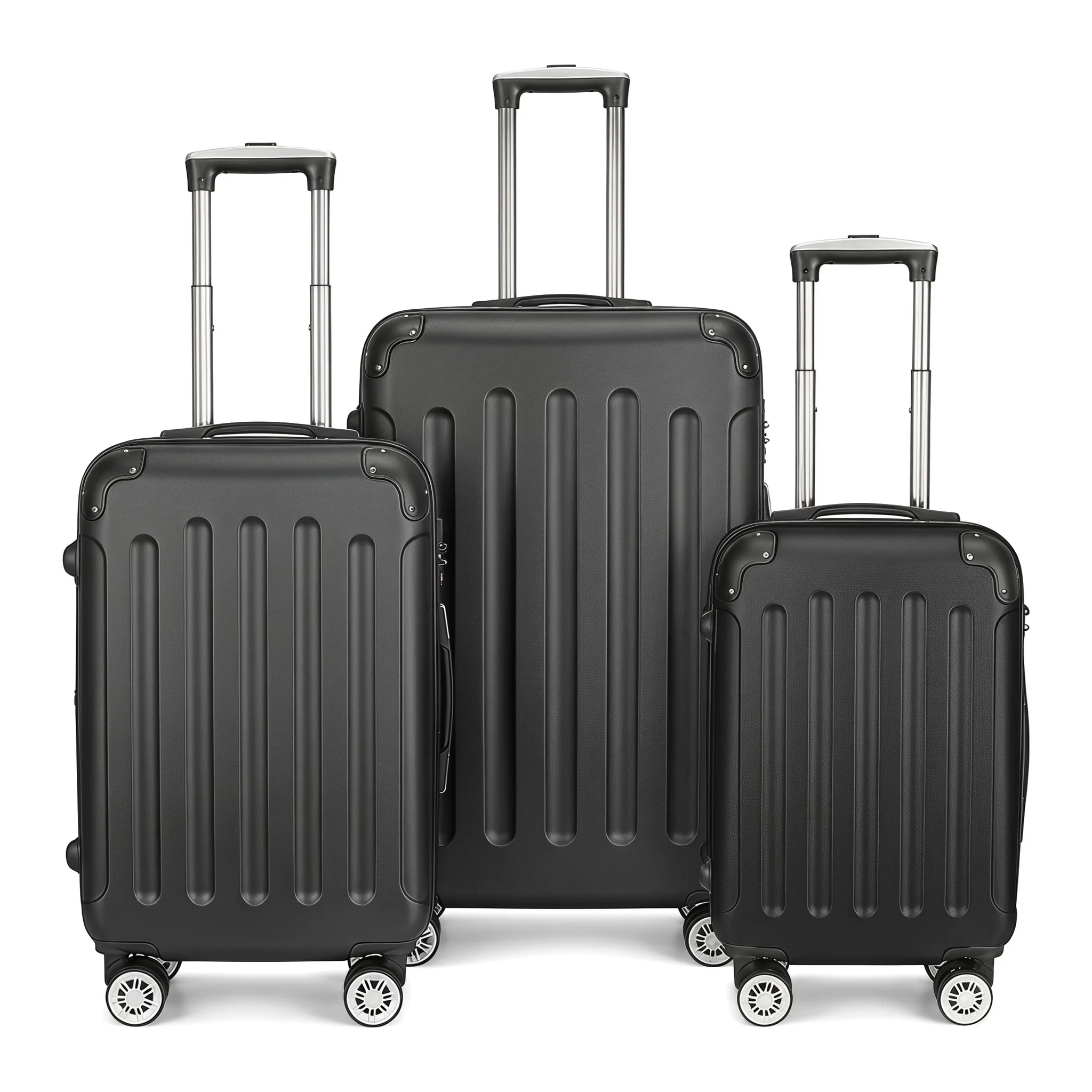 Rosahqnda 3-teiliges Hartschalen-Gepäckset, 20/24/28 Zoll ABS-Spinner-Koffer, 3-stufig verstellbarer Teleskopgriff, leiser 360°-Drehmechanismus °   Doppelreihige Rollen, TSA-Schloss, Reisegepäck zum