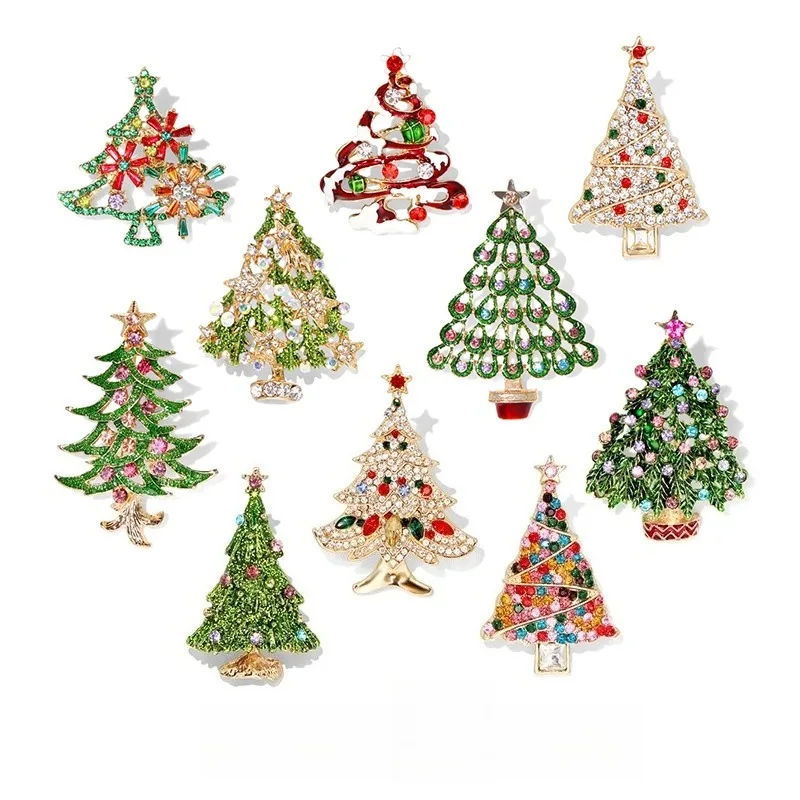 1PC cute Christmas tree brooch pin suit jacket holiday party accessories New Year gifts Merry Christmas.