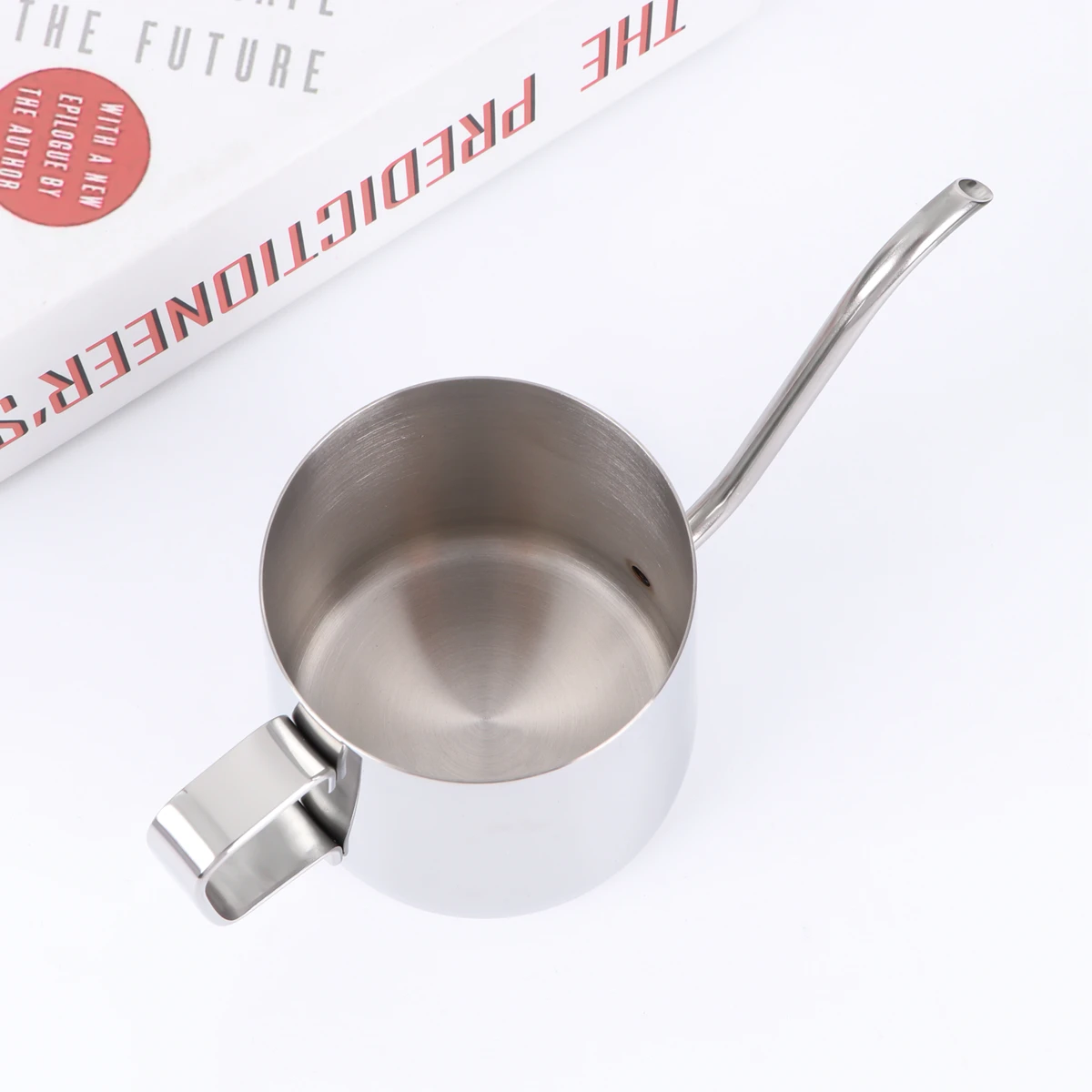 

1 шт., кофейник премиум-класса из нержавеющей стали, 250 мл, нержавеющий чайник ручной работы с длинным узким горлышком для домашнего магазина, серебряная отделка