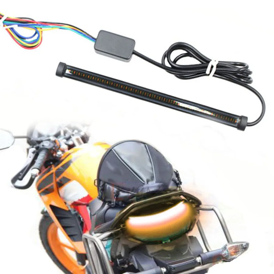 

Smoked Black Motorcycle Taillight Light Two-color Flowing Turn Signal LED Motorcycle Turn Light