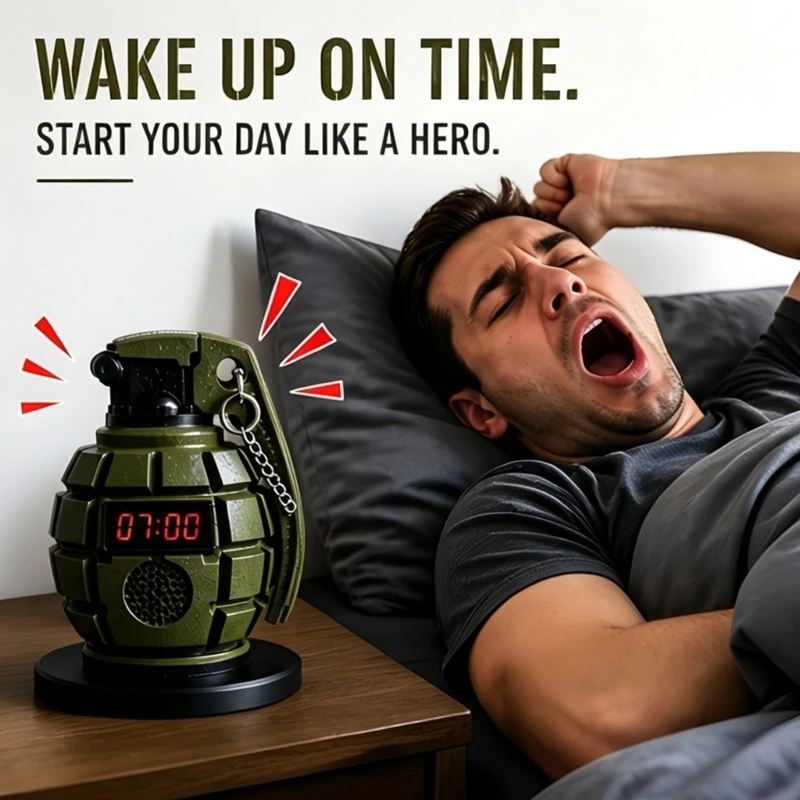 Digital Alarm Clock with Front Red Time Display, Textured Plastic Shell, 9 x 9 x 14 Size for Desk, Shelf and Study Room Y5GB