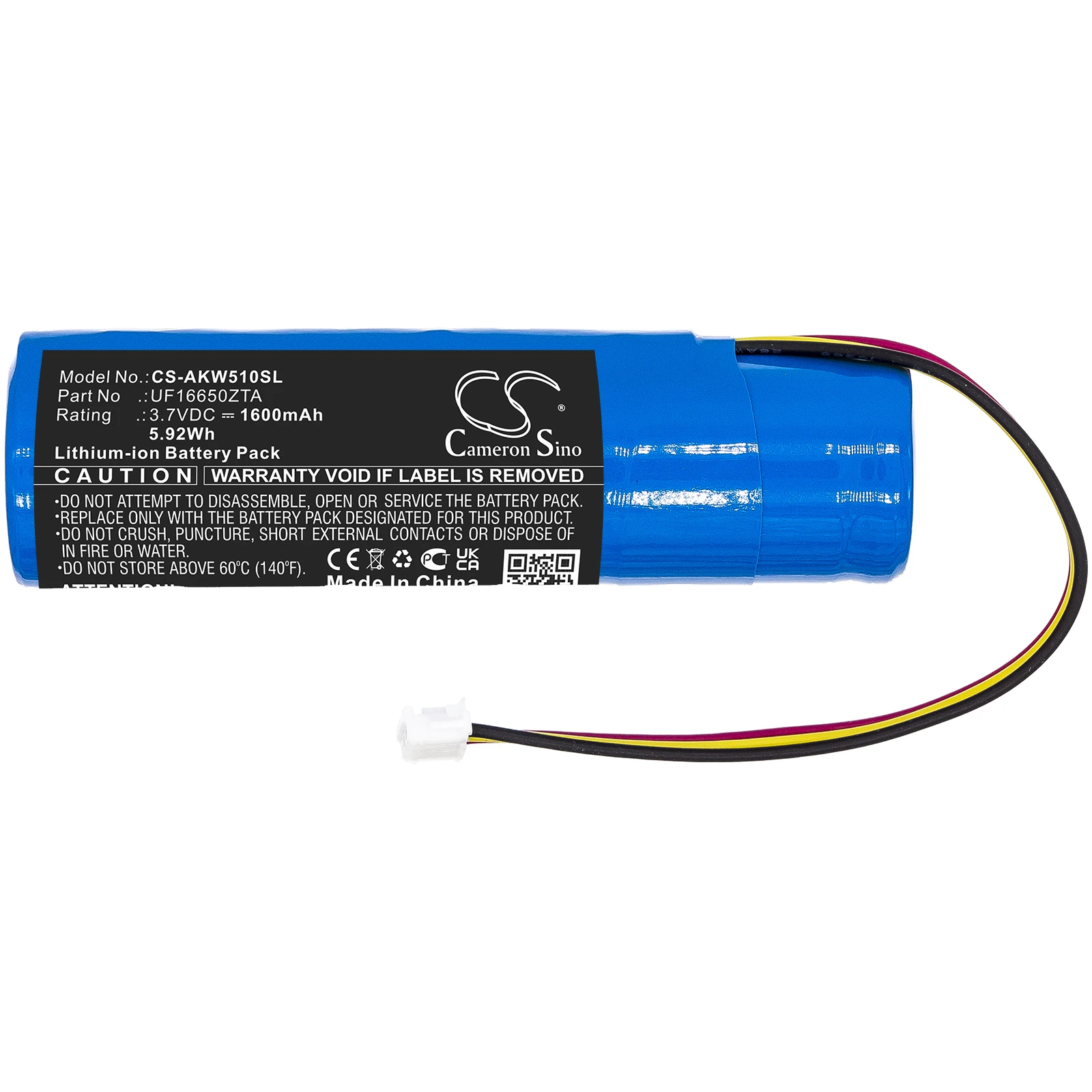 CS 1600mAh Battery For  AKAI NB2537-R0  UF16650ZTA   AKAI EWI 5000  5000 Solo