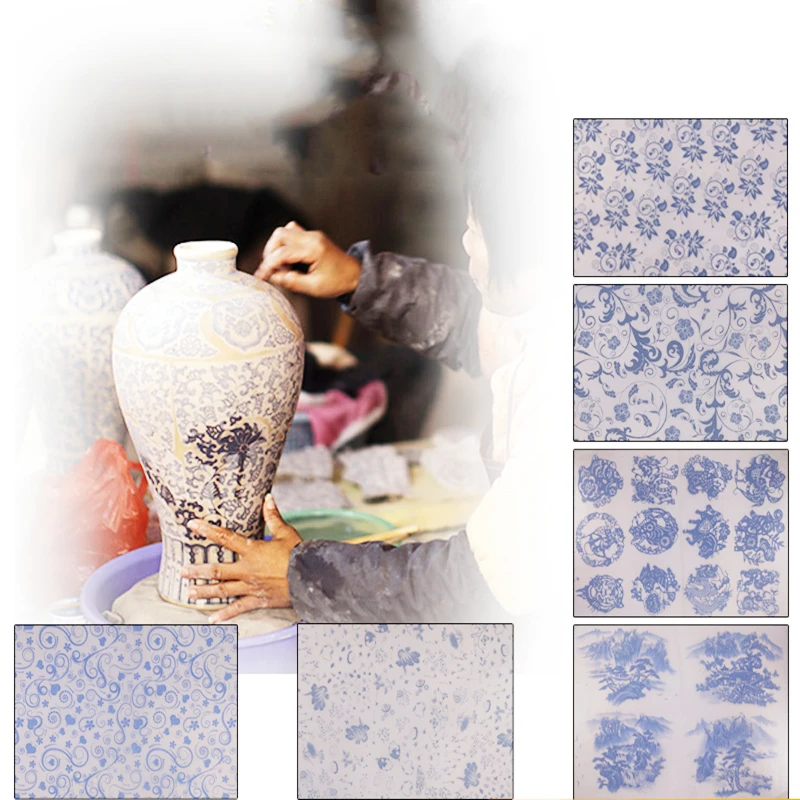 Ceramic underglaze applique pottery DIY blue and white painted pottery clay making underglaze Jingdezhen ceramic applique