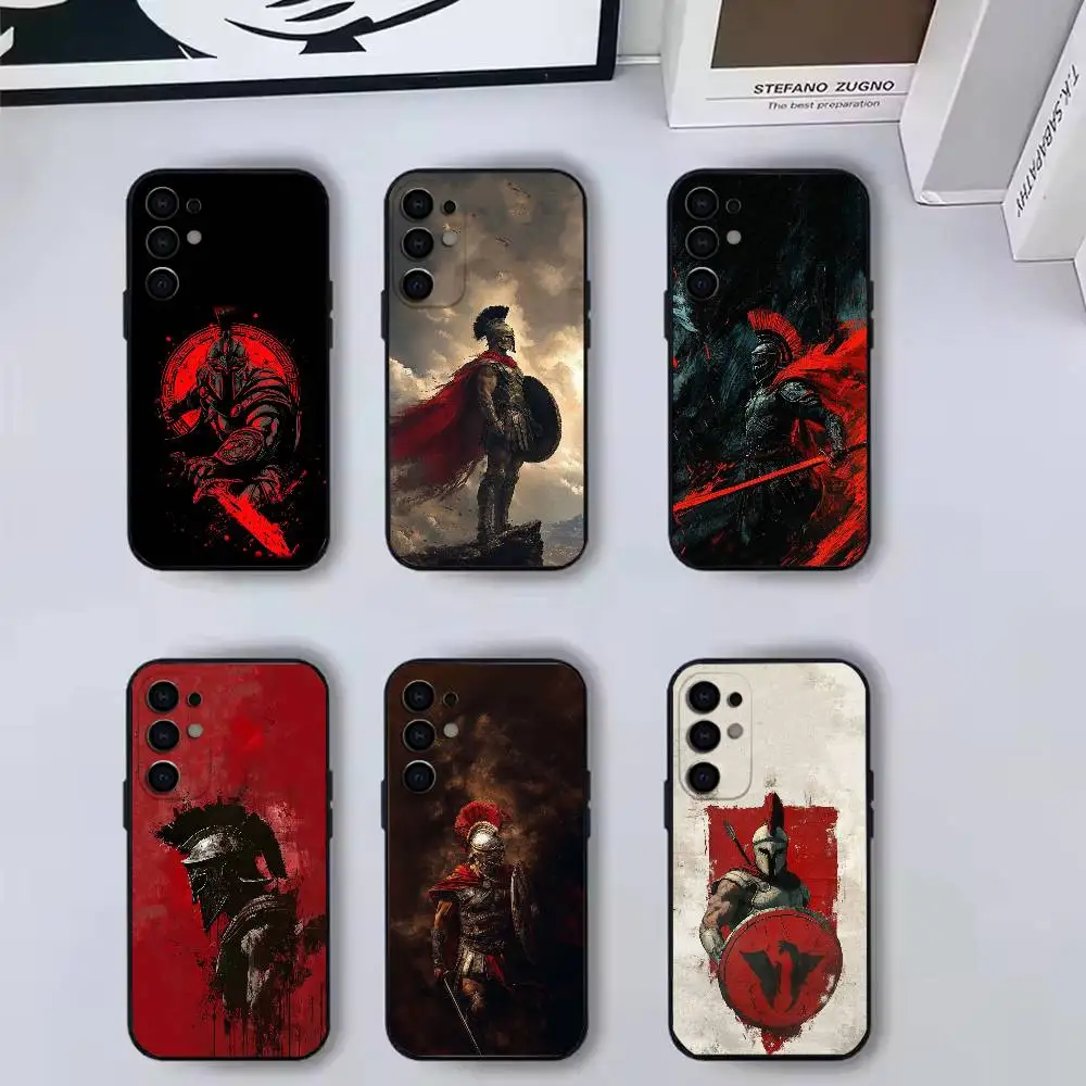 

C-Cool S-Spartan Warrior Phone Case Black Silicone Soft For Samsung S25,S24,S21,S22,S23,S30,Ultra,S20,Plus,Fe,Lite