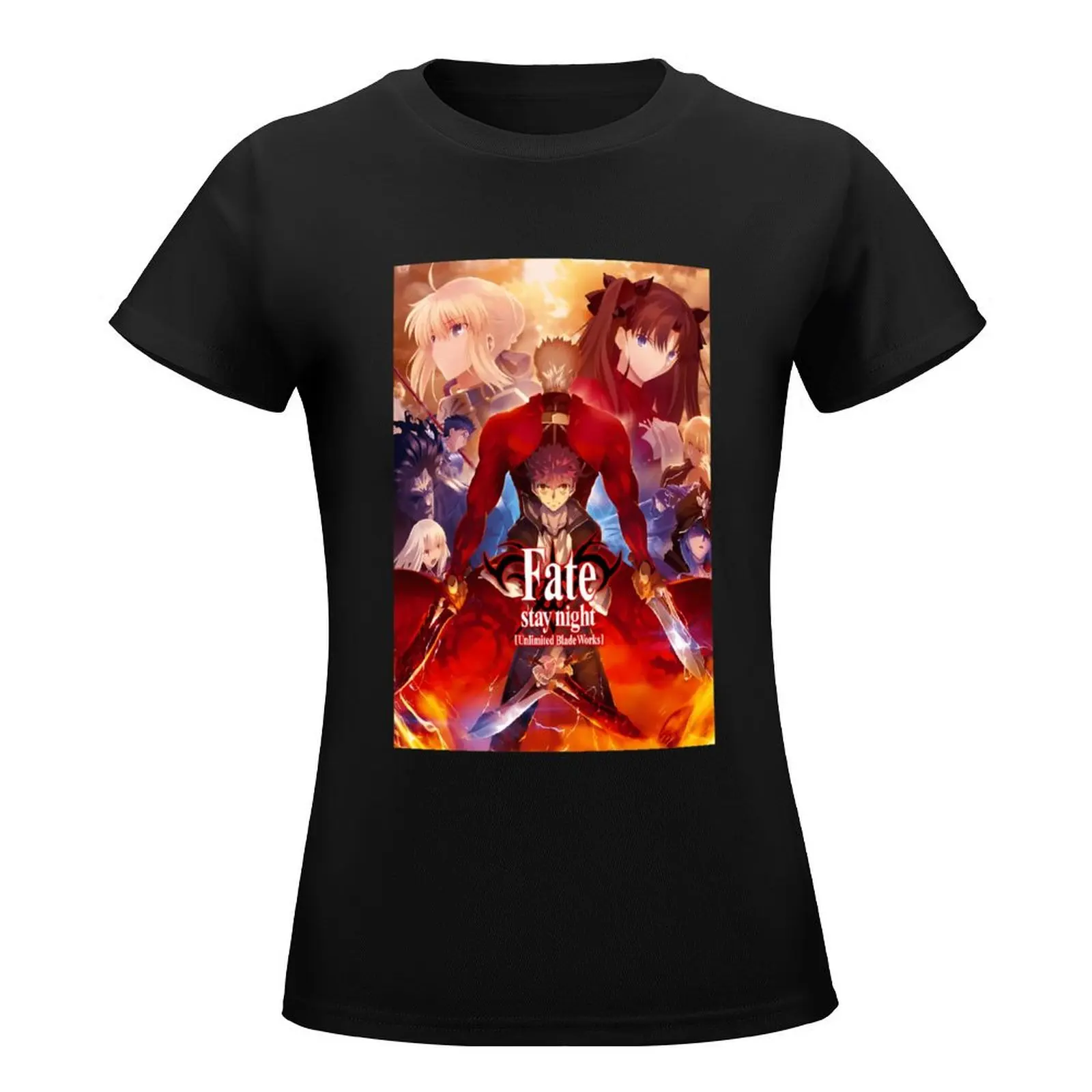 Fate Stay Night Poster \t T-Shirt new edition vintage heavyweights korean Women's clothes