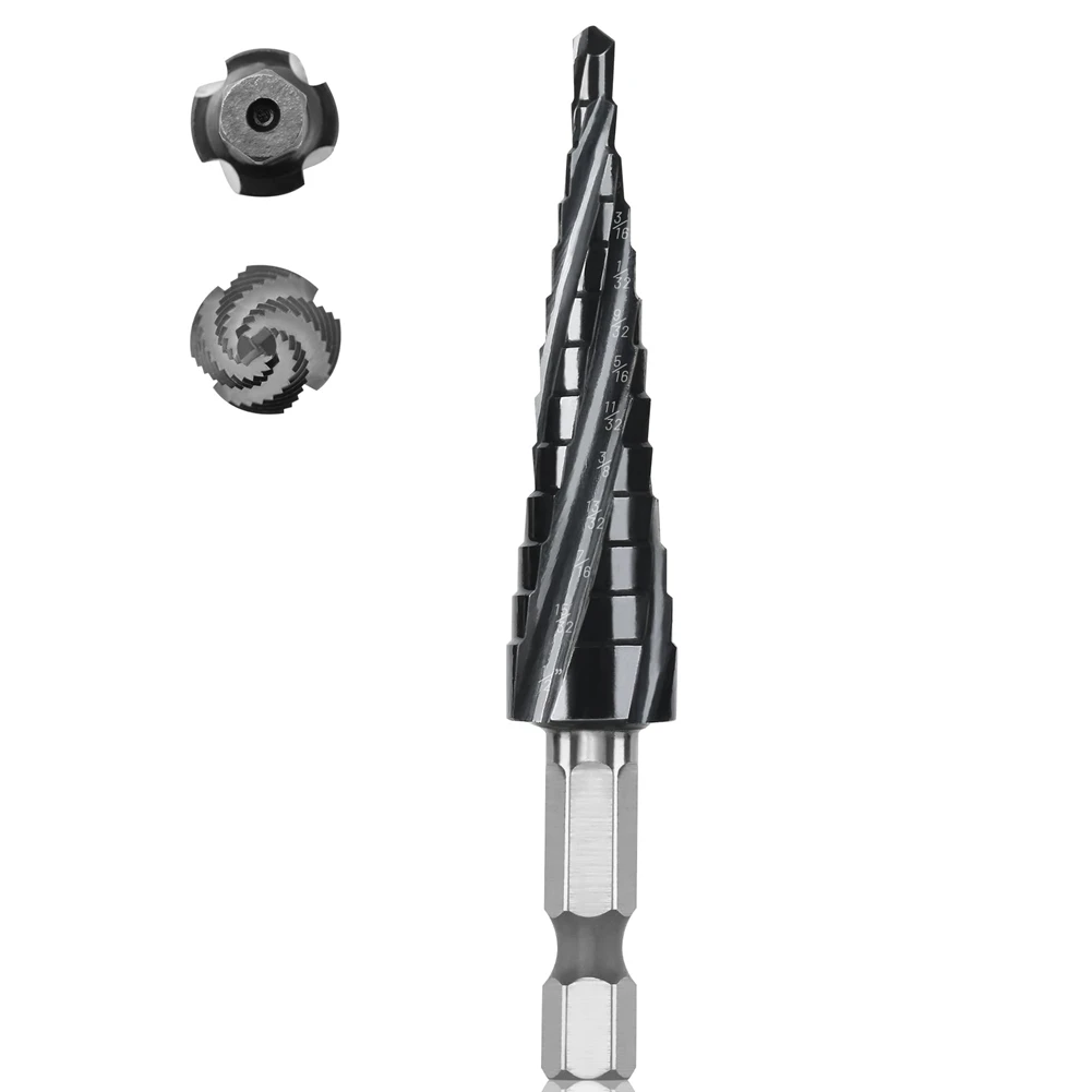 ABNQ 3-13mm Hex Shank HSS Co M35 Cobalt Step Drill Bits for Stainless Steel Iron Drilling