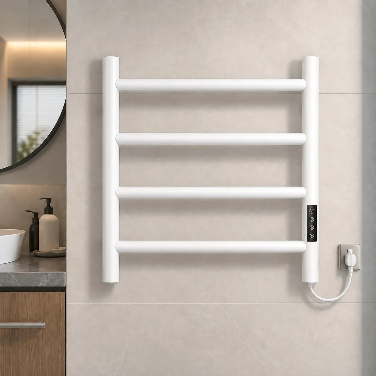 304 stainless steel electric towel rack, digital display timing constant temperature drying sterilization bathroom towel bar