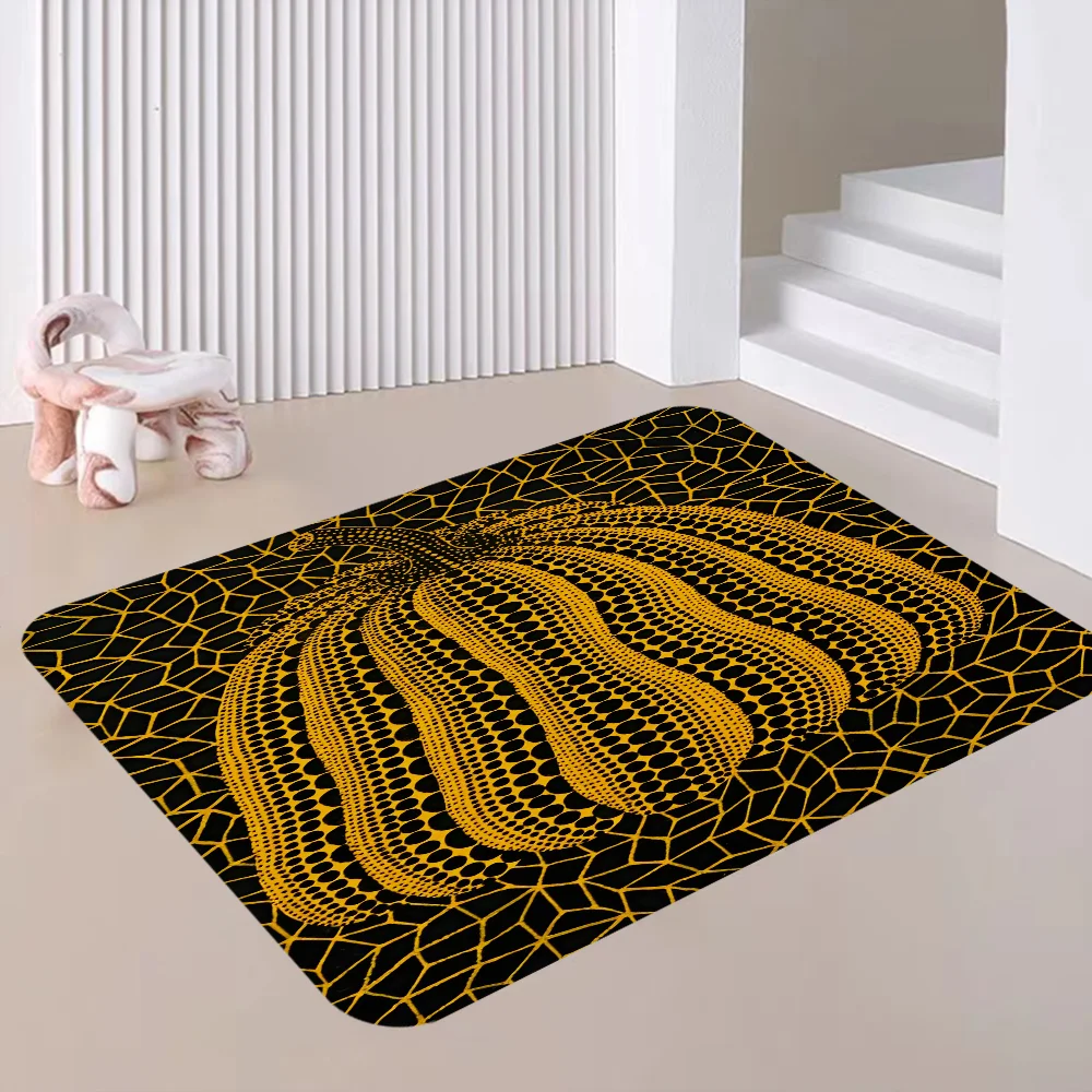 Yayoi Kusama   Floor Mat Bathroom Mat Kids Room Bedroom Decoration Balcony Anti-Slip Doormat Living Room Bedside Area Rugs