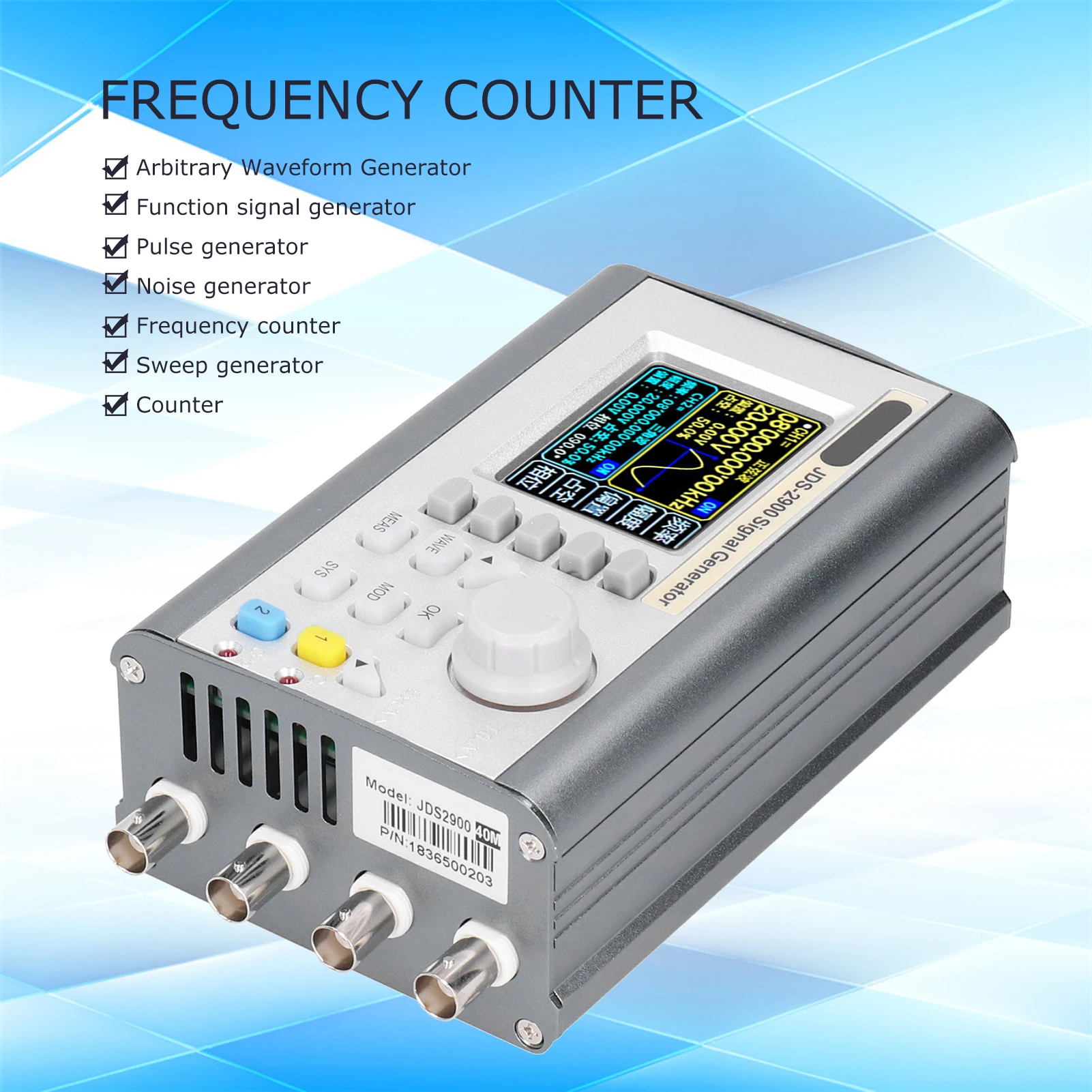 Frequency Counter JDS2900-40M 2 Channel DDS Function  Generator Pulse  Frequency Meter AC100-240V  Generator