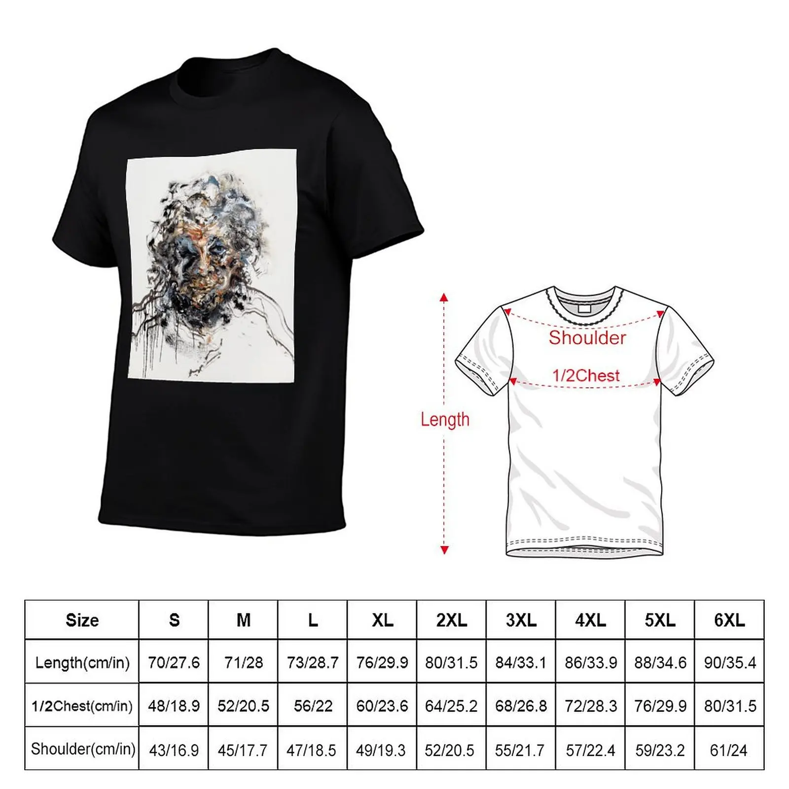 Self Portrait of Maggi Hambling T-Shirt Relaxed Fit Casual Short Sleeve Top