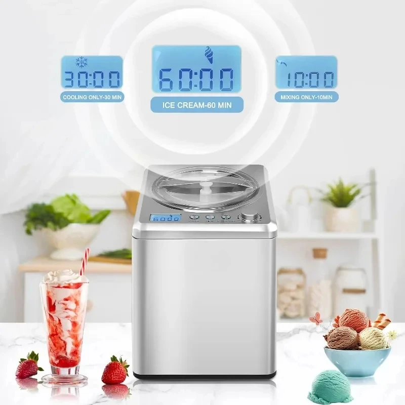 Máquina de congelación automática para hacer helados suaves caseros, mantiene el enfriamiento, aparatos de congelación