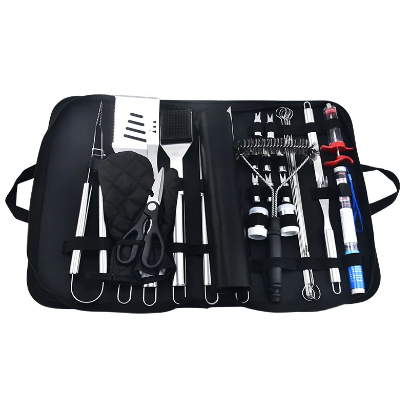 Outdoor Barbecue Tools Set Organizer Bag Combination of Bakeware Folder Fork Knife Set Barbecue Accessories for Camping Gril