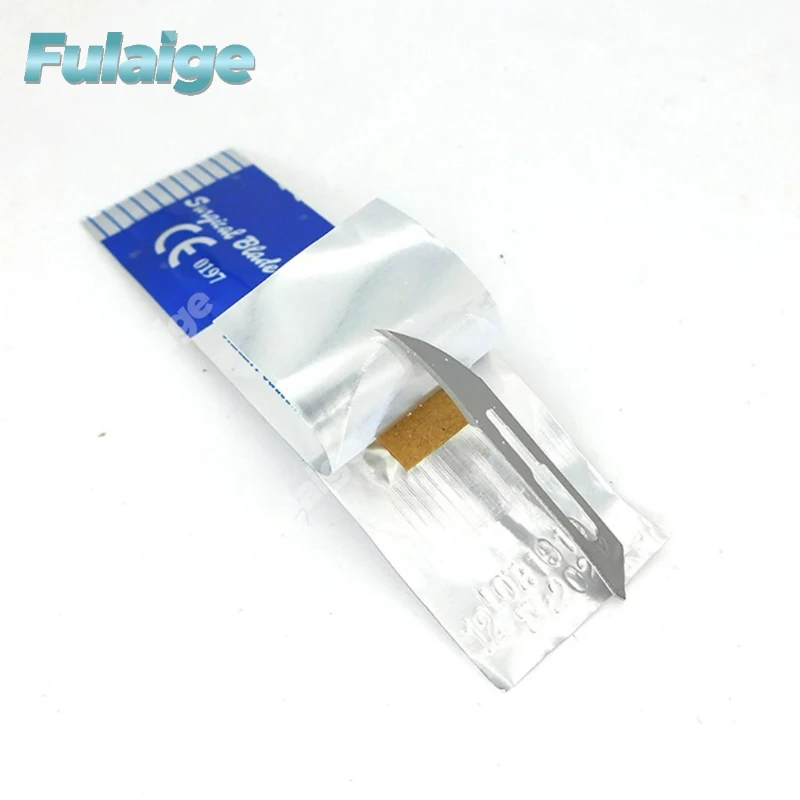 100PCS/Box Sterile Carbon Steel Surgical Scalpel Blades Universal Dental Surgery Sculpting Beauty Repair Model Cutting Tools