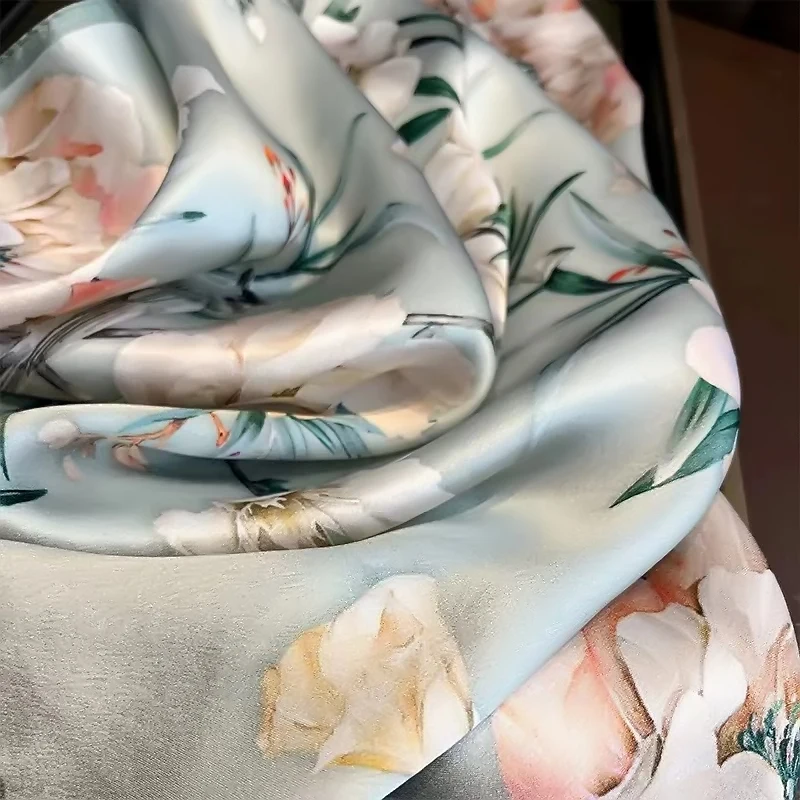 BYSIFA|Spring Light Green Natural Silk Scarf Women Fashion Brand 100% Silk Square Scarves Foulard Women Scarves Bufandas 65*65cm