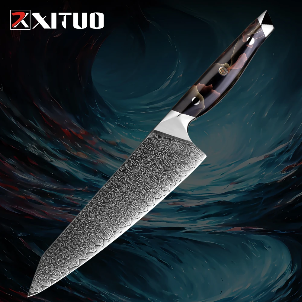 New Damascus Kiritsuke Chef Knife 8 Inch Professional Sharp Damascus Knife Japanese VG-10 High Carbon Steel Kitchen Gyuto knife