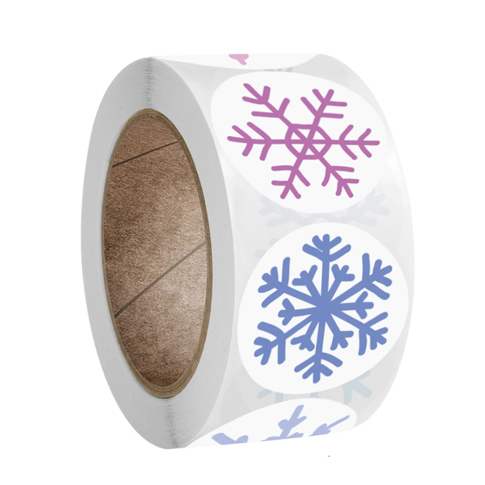 50-500Pcs Merry Christmas Stickers Color Snowflake Sticker Design Labels For Christmas Gift Decor Labels Scrapbooking Stationery
