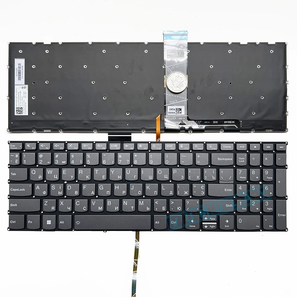 Russian/Ukrainian Backlit Keyboard for Lenovo IdeaPad 1 15AMN7 15IRU7 15IAU7 15ADA7 15ALC7 15IGL7 15IJL7, 3 15ALC6 15ITL6 15ADA6