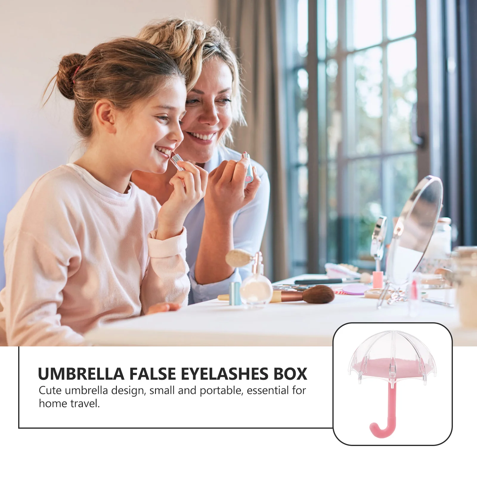 

10Pcs False Eyelash Box Cute Umbrella Design Candy Storage Box for Sweets Chocolate Treats Lash Organizing Case Compact Gift
