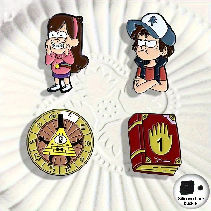 4pcs Cartoon Character Enamel Pins - Cute Accessories for Clothes, Hats & Backpacks - Decorative Brooches and Gifts for Friends - Image 2