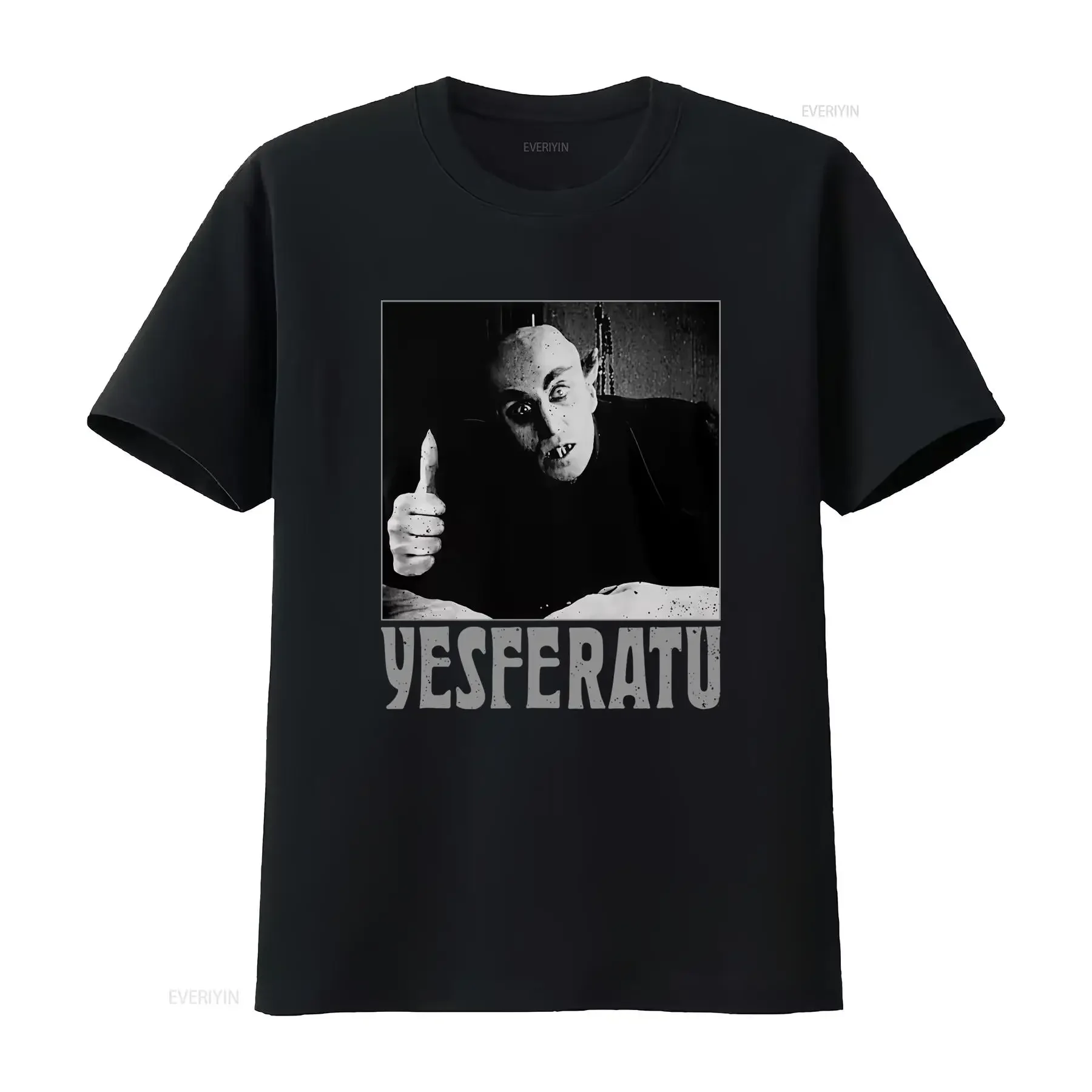 Yesferatu Men's T Shirt Classic Movie Film Nosferatu Kinski Murnau Vampire Gothic Horror Design vintage Washed Stylish