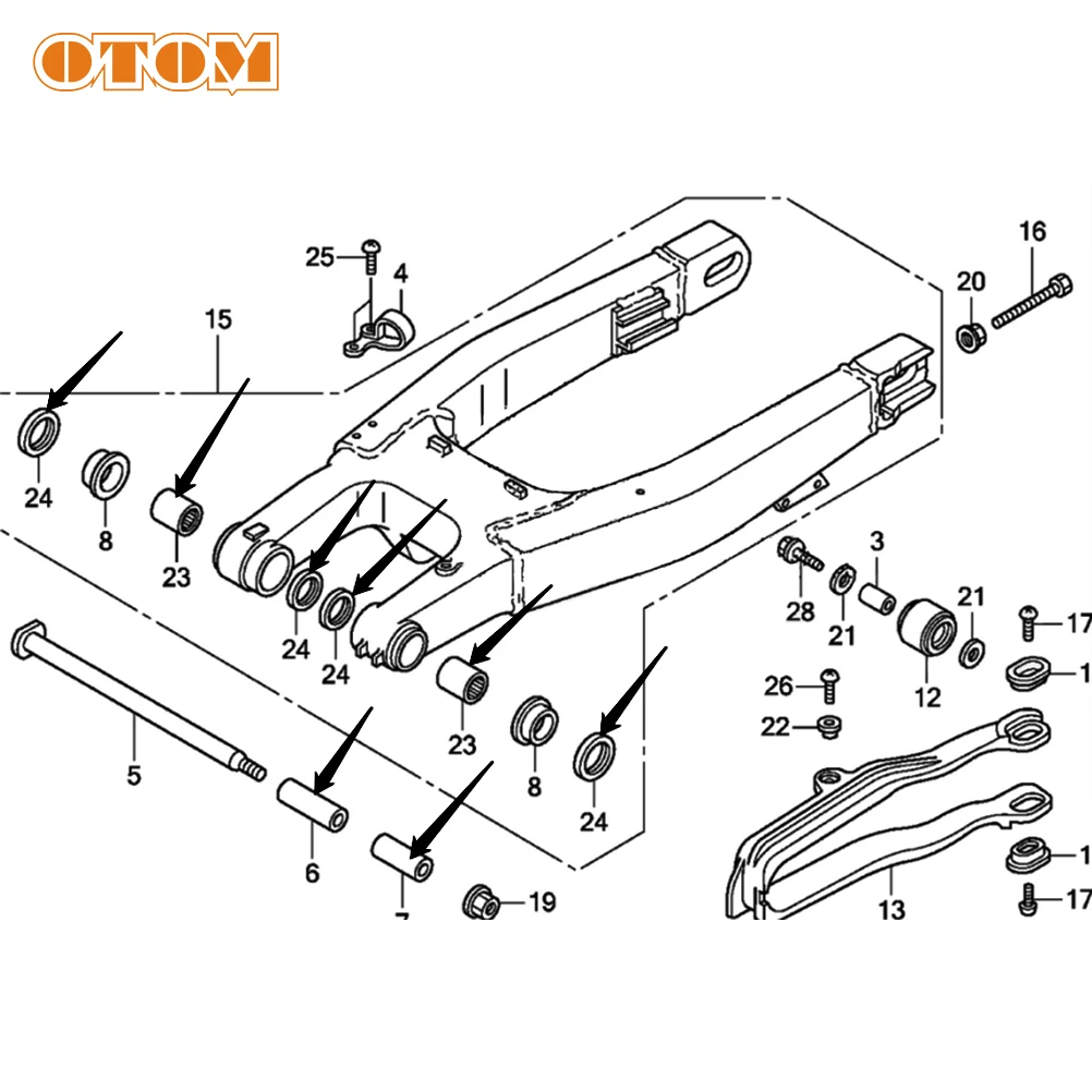 Motorcycle Swing ARM Oil Seal Thrust Needle Bearing Bushing For HONDA CR CRFR CRFRB 80 85 150 Pit Dirt Bikes Off-road Motocross