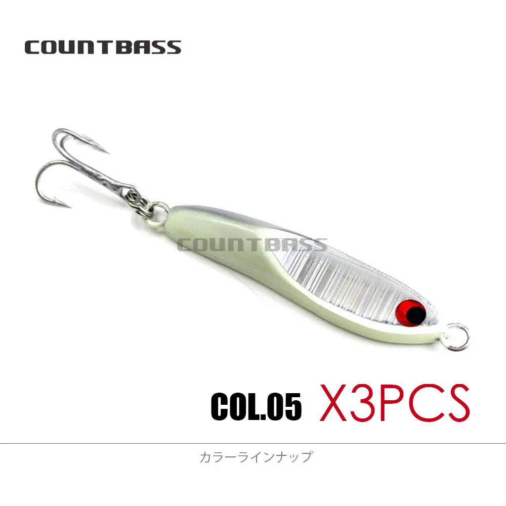 Count bass 3pcs 16g 0,6 oz Glow Sea Bass Jig mit Drillings haken, Micro Jigging Angel köder, Mini Metal Jig Angel köder – Detail 11