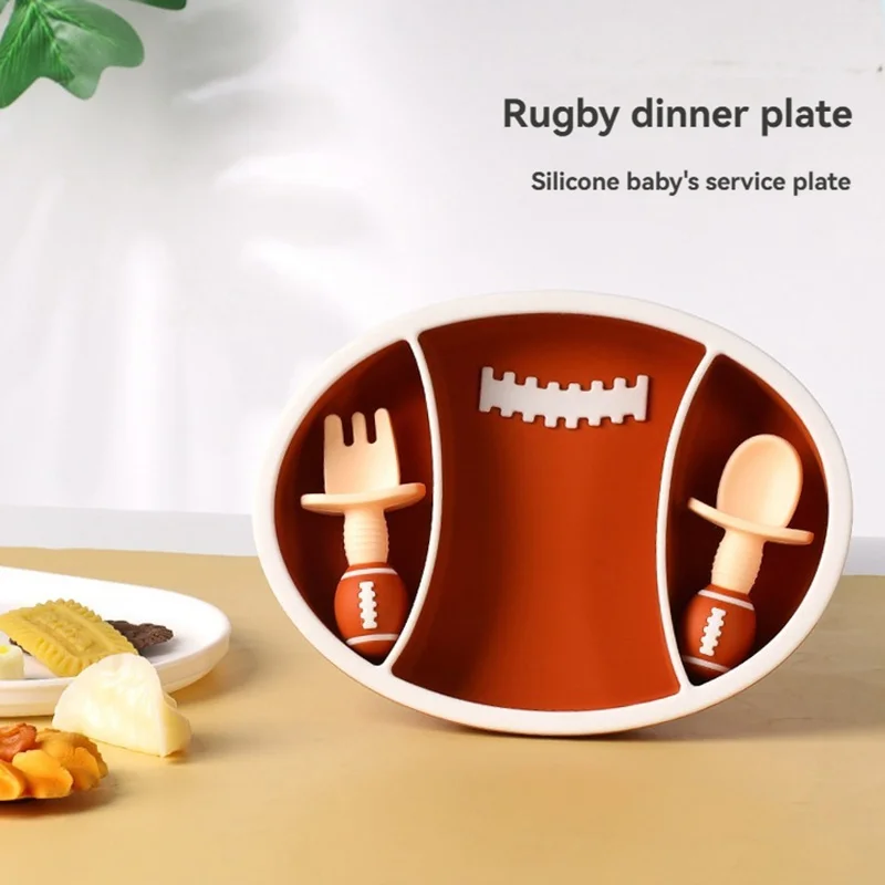 Rugby Silicon Glipper Card Food Grade Children\'S Fedback Suffering Code Date Resistant High Temperature Supplementary Food Dish