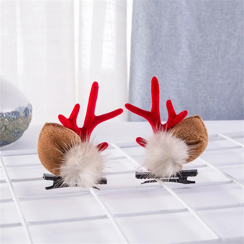 Xmas Antler Barrette Hairware New Year Girls Hairgrips Woman Party Ornament Accessories Christmas Hair Clips Deer Ear Hairpins