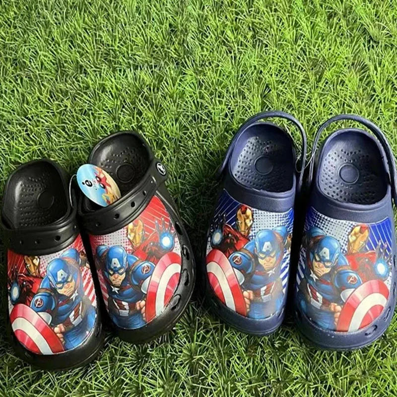 Kids Summer Sandals Children Garden Shoes Baby Boys Girl Cartoon Captain America Sandals Slipper Kids Indoor Outdoor Beach Wear