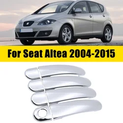 Door Handle Cover Chrome For Seat Altea 2004-2015 2005 2006 2007 2008 Luxurious Anti-scratch Car Door Trim ABS Car Accessories