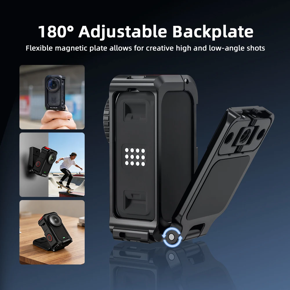 Flymile Magnetische Halterungsbasis für DJI OSMO Nano Zubehör mit 1/4 Zoll Schraubenloch, Doppelklauen-Schnittstellenadapter, Metallhalterung – Detail 7