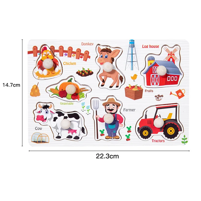 Baby Speelgoed Montessori 3d Houten Puzzel Cognitieve Puzzel Boord Game Early Learning Educatief Speelgoed Voor Kinderen Geschenken