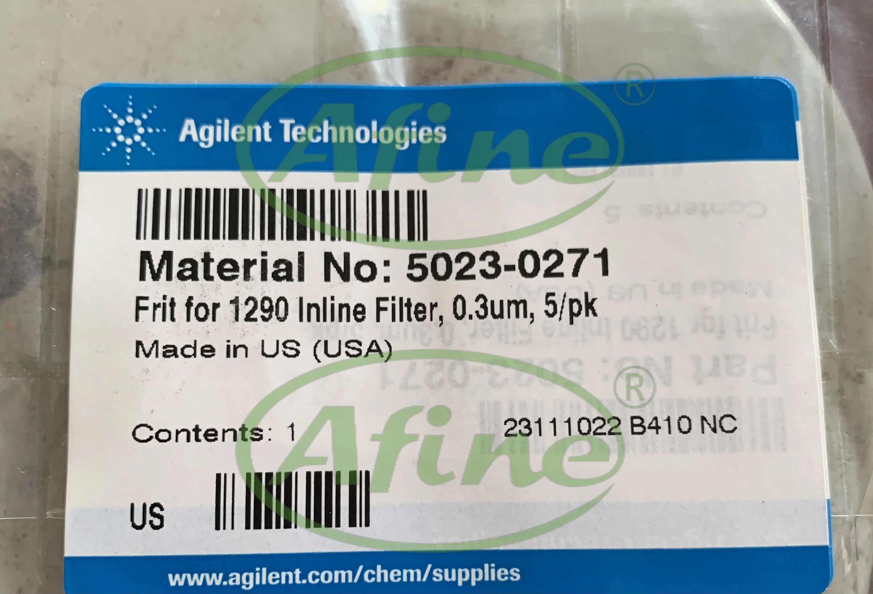 AFINE Agilent Frit for 1290 Inline filter 5023-0271 0.3 microns, 5 pcs/package