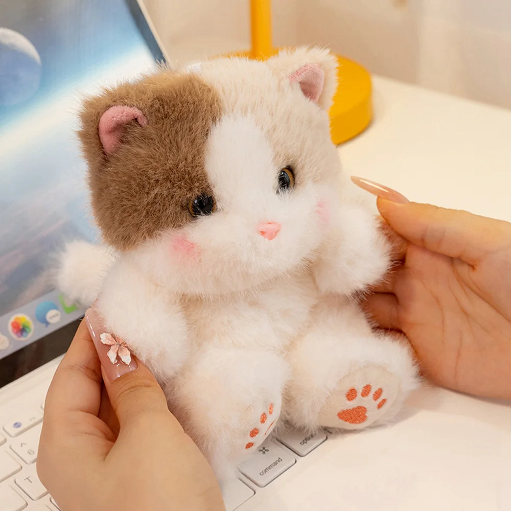 10cm 푹신한 래그돌 고양이 인형 크리미 색상의 샴 고양이 봉제 인형 골든 브리티시 쇼트헤어 고양이 부드러운 인형 실버 색조 고양이