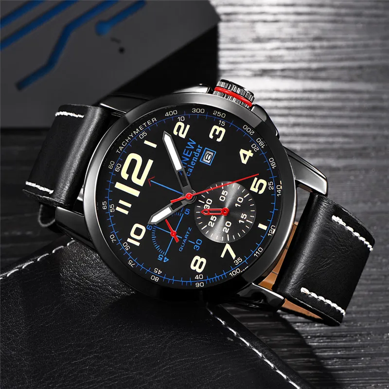 

Reloj Hombre XINEW брендовые мужские часы, модный кожаный ремешок, подарки, кварцевые винтажные наручные часы с датой, черные Relogios Masculinos 2025