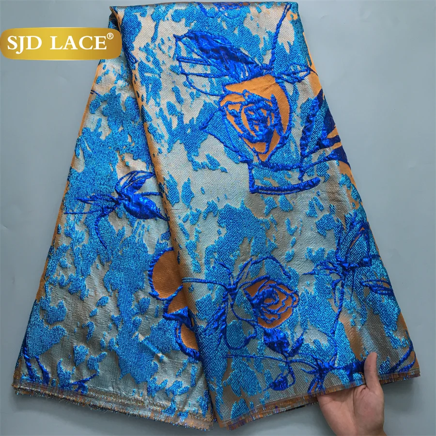 SJD LACE African Brocade Lace Fabric 2025 High Quality Nigerian Jacquard French Gilding Lace For Sewing Women Party Dresses 4178