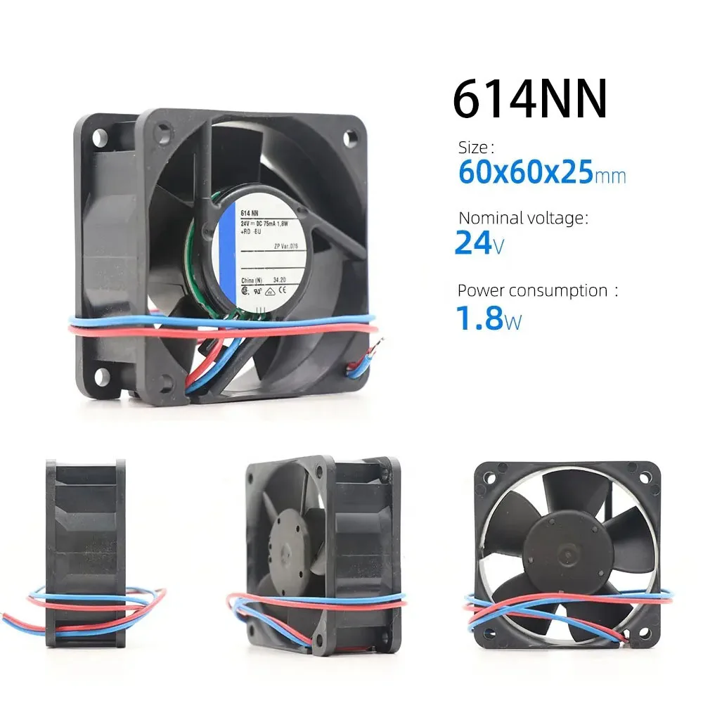 

Вентилятор охлаждения корпуса 24 В постоянного тока 75 мА 1,8 Вт 60x60x25 мм 40 м3/ч 614NN радиатор Осевой поток