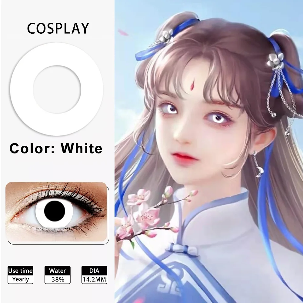 1 Paar Niedliche Anime & Vampir Cosplay Farbige Kontaktlinsen, Kräftige Lebendige Farbige Augenlinsen Perfekt für Anime Cosplay, Party-Gebrauch