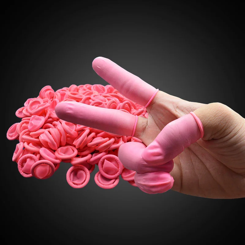 Disposable Finger Cover Rubber Gloves Non-slip Anti-static Latex Finger Cot Fingertip Protector Finger Thumb Sleeve Glove